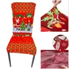 02 Fundas navideñas para sillas spandex Set de 6 unidades papanoel y muñeco de nieve
