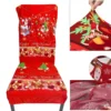 04 Fundas navideñas para sillas spandex Set de 6 unidades papanoel y trineo