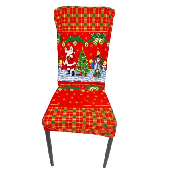2 Fundas navideñas para sillas spandex Set de 6 unidades papanoel y muñeco de nieve