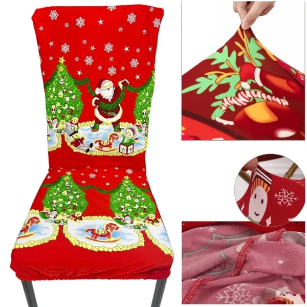 Fundas navideñas para sillas spandex Set de 6 unidades papanoel