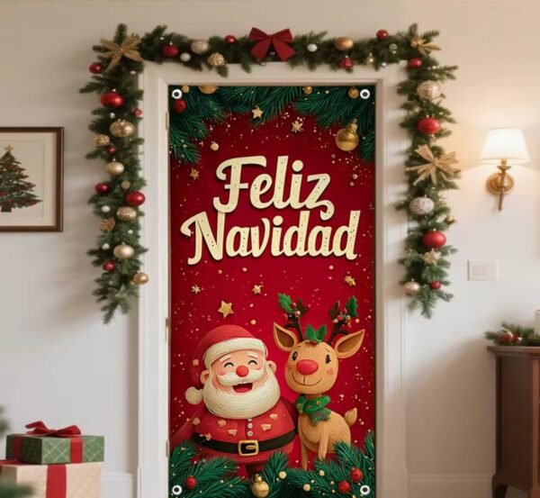 Funda de puerta navideña